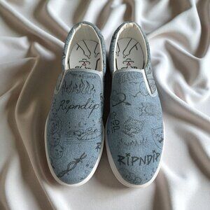 RIP N DIP Men's Slip On Marker Denim Sneakers Size 10 NEW NWOB